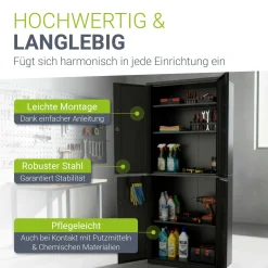 Aktenschrank aus Metall Büroschrank mit Cam-Lock-Schloss & 2 Schlüsseln