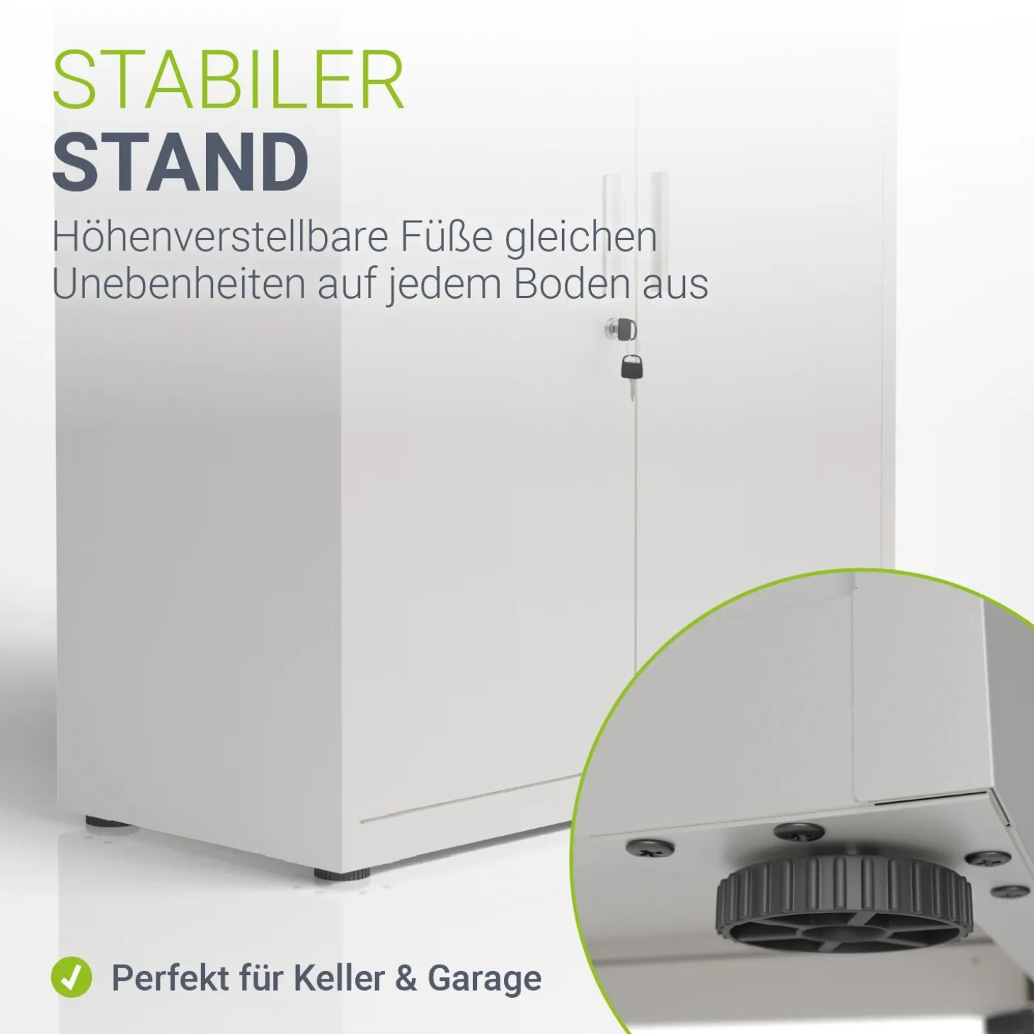 Aktenschrank aus Metall Büroschrank mit Cam-Lock-Schloss & 2 Schlüsseln