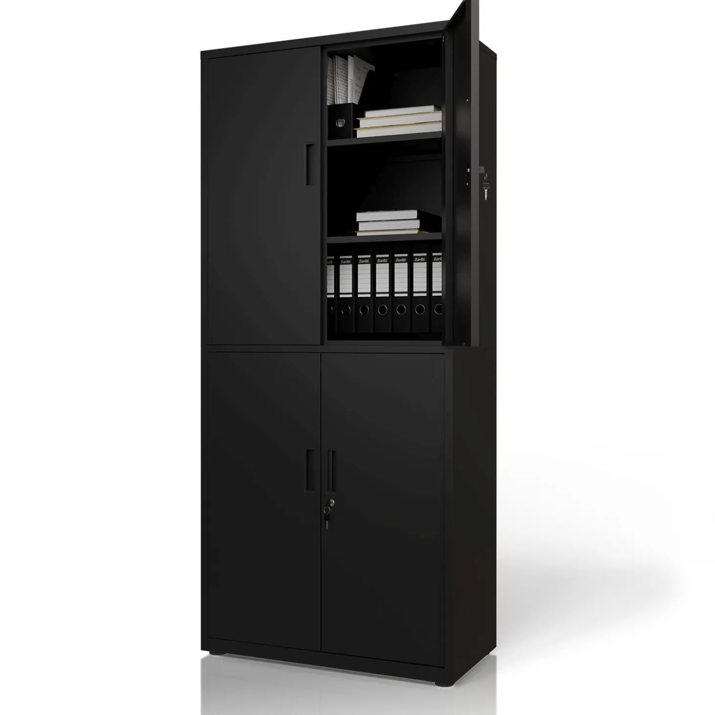 Aktenschrank aus Metall Büroschrank mit Cam-Lock-Schloss & 2 Schlüsseln