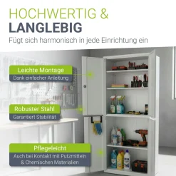 Aktenschrank aus Metall Büroschrank mit Cam-Lock-Schloss & 2 Schlüsseln