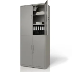 Aktenschrank aus Metall Büroschrank mit Cam-Lock-Schloss & 2 Schlüsseln