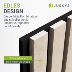 Akustikpaneele Holzoptik 4er Set Wandpaneele für Wohnzimmer, Schlafzimmer, Flur