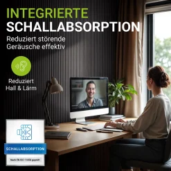 Akustikpaneele Holzoptik 4er Set Wandpaneele für Wohnzimmer, Schlafzimmer, Flur