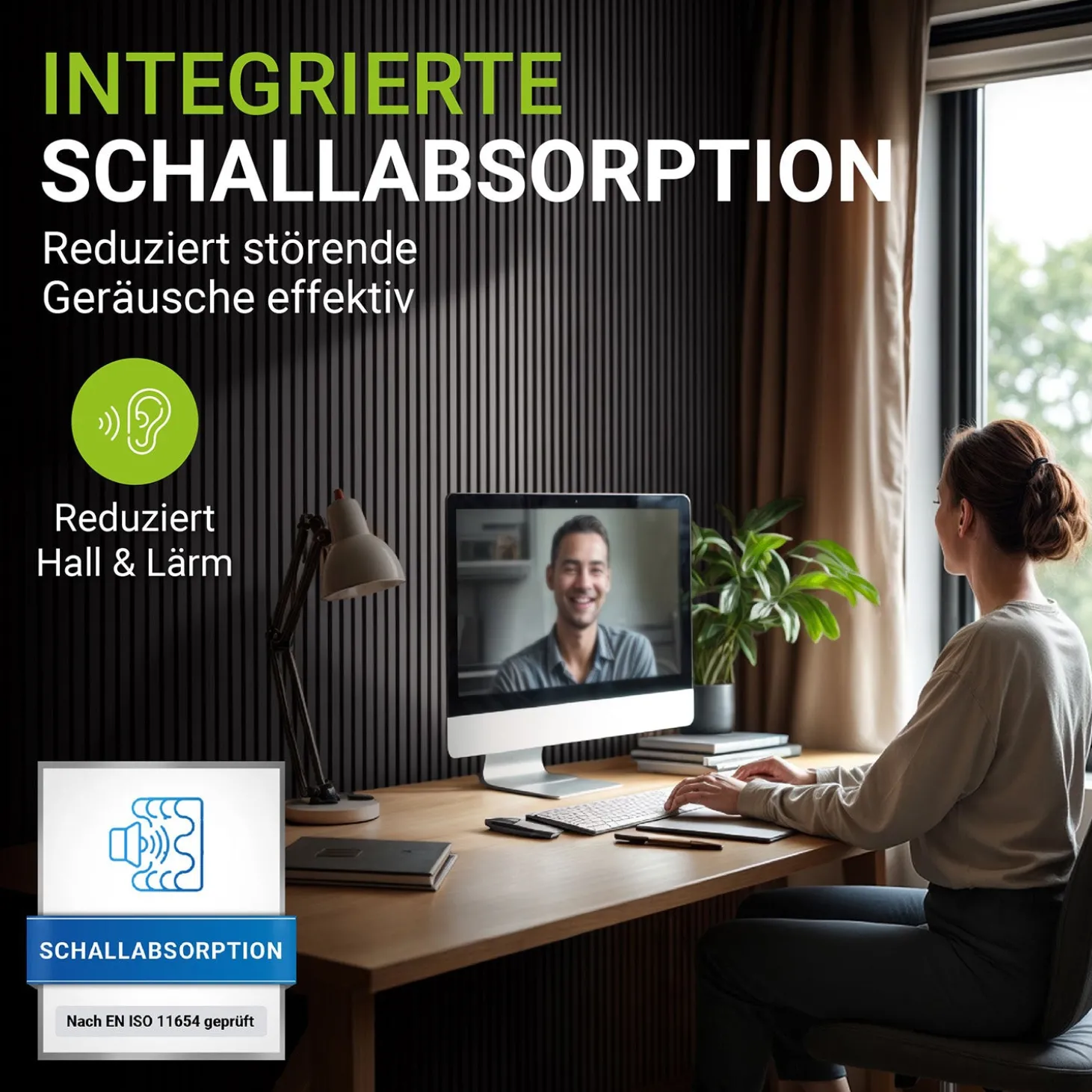 Akustikpaneele Holzoptik 4er Set Wandpaneele für Wohnzimmer, Schlafzimmer, Flur