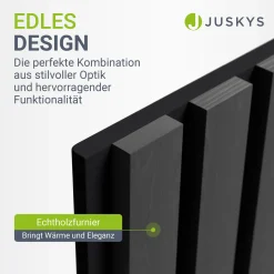 Akustikpaneele Holzoptik 4er Set Wandpaneele für Wohnzimmer, Schlafzimmer, Flur