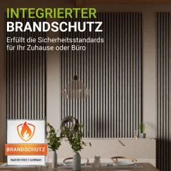 Akustikpaneele Holzoptik 4er Set Wandpaneele für Wohnzimmer, Schlafzimmer, Flur