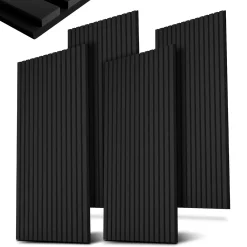 Akustikpaneele Holzoptik 4er Set Wandpaneele für Wohnzimmer, Schlafzimmer, Flur