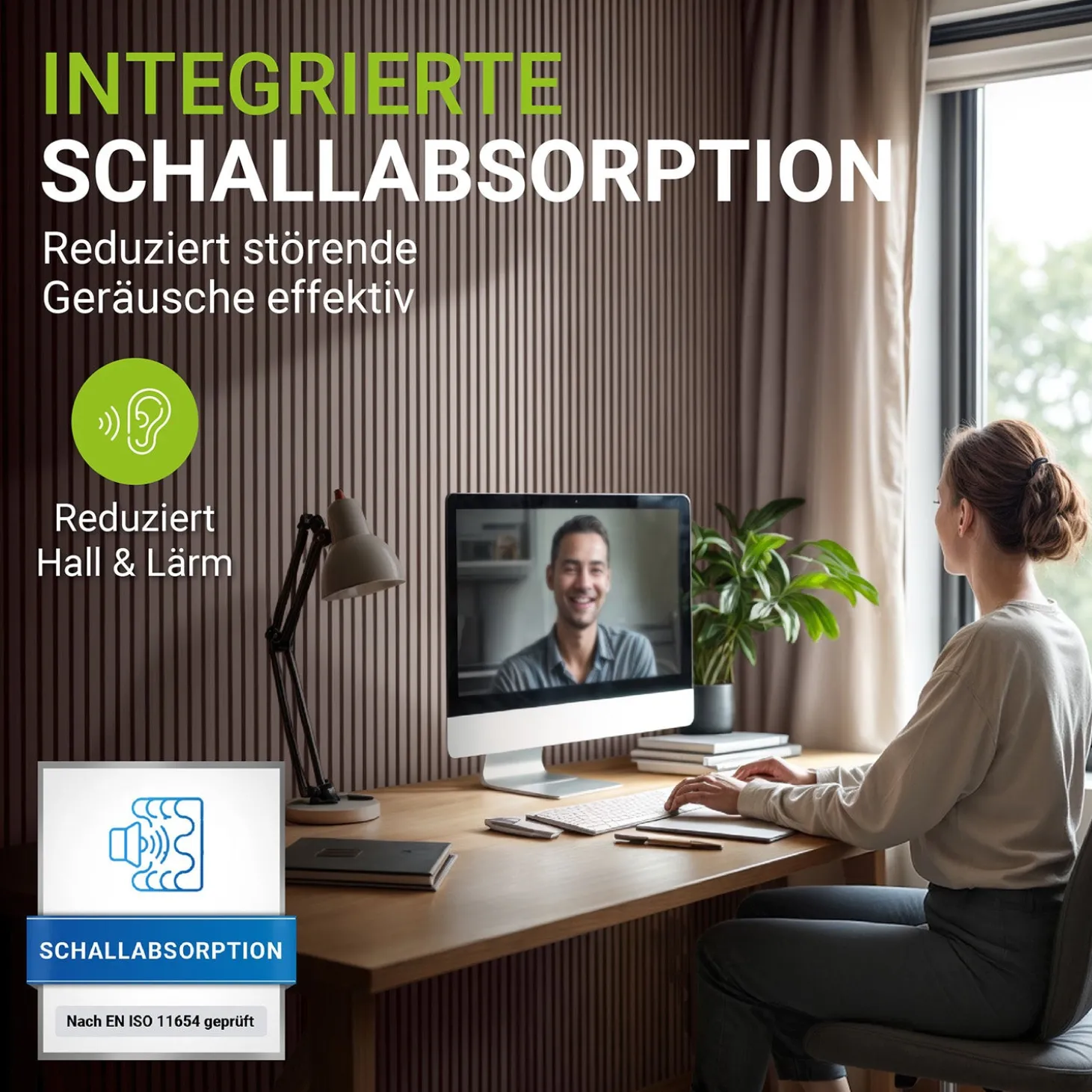 Akustikpaneele Holzoptik 4er Set Wandpaneele für Wohnzimmer, Schlafzimmer, Flur