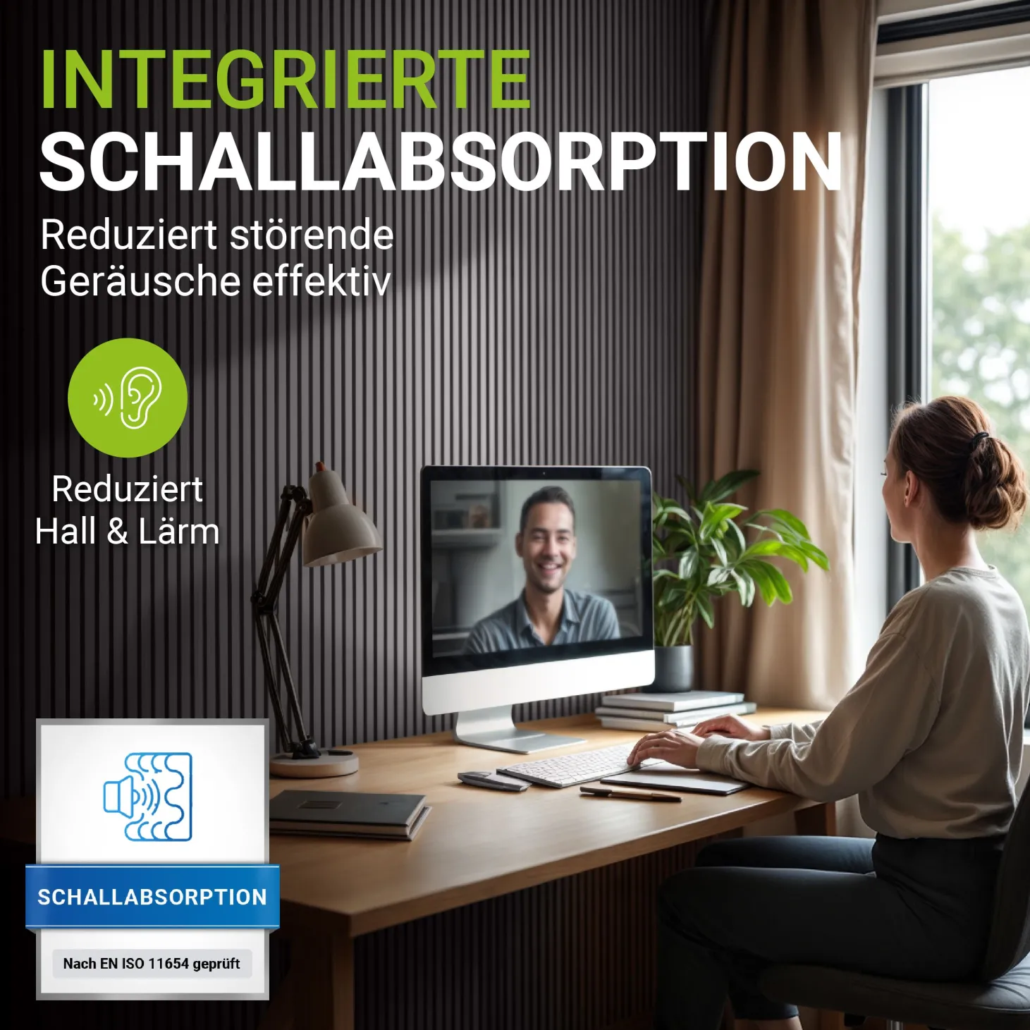 Akustikpaneele Holzoptik 4er Set Wandpaneele für Wohnzimmer, Schlafzimmer, Flur