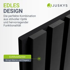 Akustikpaneele Holzoptik 4er Set Wandpaneele für Wohnzimmer, Schlafzimmer, Flur