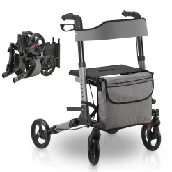 Aluminium Rollator Vital mit Sitz Leichte Gehhilfe klappbar für mehr Unabhängigkeit im Alltag