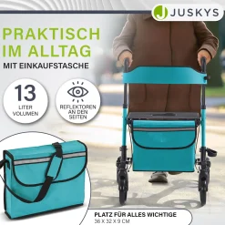 Aluminium Rollator Vital mit Sitz Leichte Gehhilfe klappbar für mehr Unabhängigkeit im Alltag