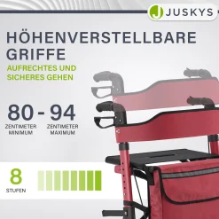 Aluminium Rollator Vital mit Sitz Leichte Gehhilfe klappbar für mehr Unabhängigkeit im Alltag