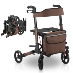 Aluminium Rollator Vital mit Sitz Leichte Gehhilfe klappbar für mehr Unabhängigkeit im Alltag