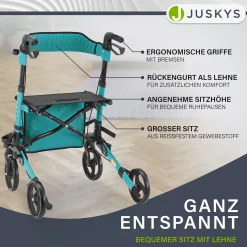 Aluminium Rollator Vital mit Sitz Leichte Gehhilfe klappbar für mehr Unabhängigkeit im Alltag