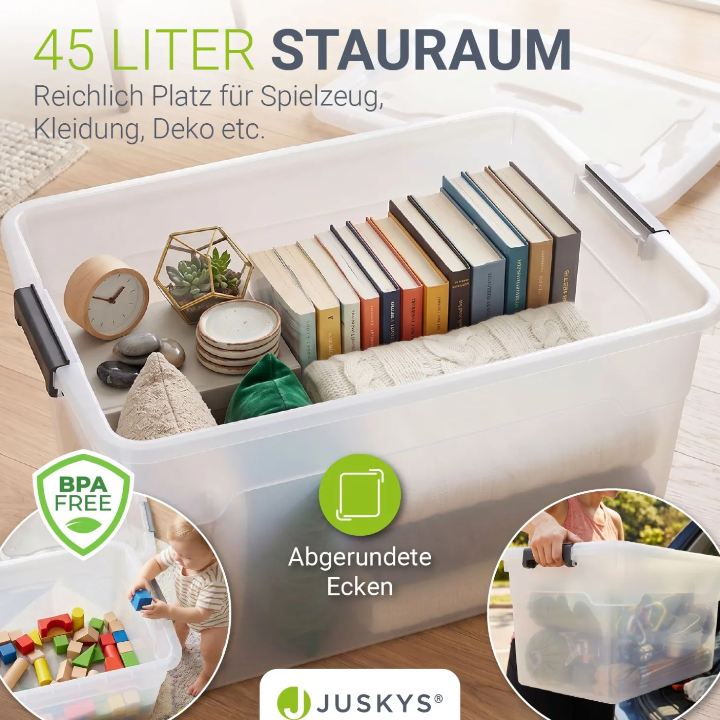 Aufbewahrungsbox mit Deckel Boxen aus Kunststoff zur ordentlichen Aufbewahrung