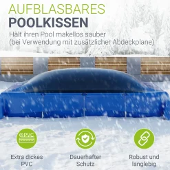 Aufblasbares Poolkissen Ganzjähriger Schutz zum Überwintern und vor Verschmutzungen