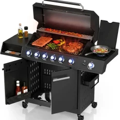 BBQ Gasgrill Tennessee Gasgrill mit 6 Brennern & Seitenbrenner