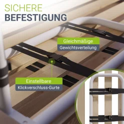 Bett Aufstehhilfe für Senioren Höhenverstellbar Aufrichthilfe Bett inkl. 2 Gurte