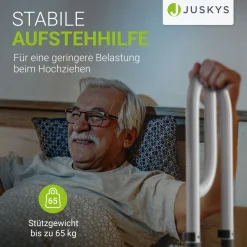 Bett Aufstehhilfe für Senioren Höhenverstellbar Aufrichthilfe Bett inkl. 2 Gurte