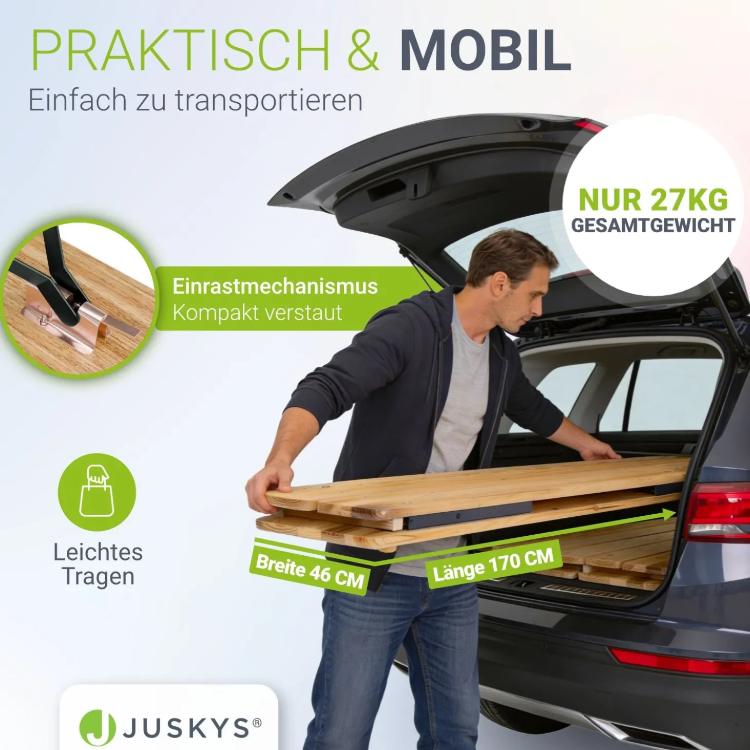 Bierzeltgarnitur Bichl 170 cm Biertischgarnitur klappbar 3-teilig aus Tannenholz