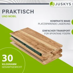 Bierzeltgarnitur Passau 220 cm Biertischgarnitur klappbar 3-teilig aus Tannenholz