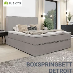 Boxspringbett Detroit - Chenille-Stoff Luxuriöser Schlafkomfort und stilvollem Design