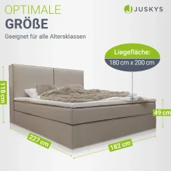 Boxspringbett Detroit - Chenille-Stoff Luxuriöser Schlafkomfort und stilvollem Design