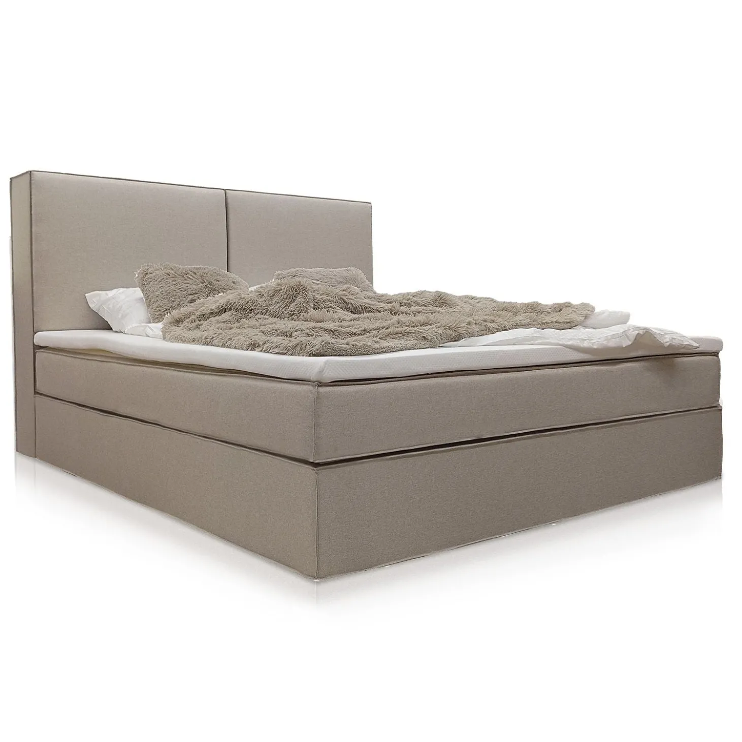 Boxspringbett Detroit - Chenille-Stoff Luxuriöser Schlafkomfort und stilvollem Design