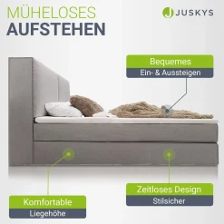 Boxspringbett Detroit - Chenille-Stoff Luxuriöser Schlafkomfort und stilvollem Design