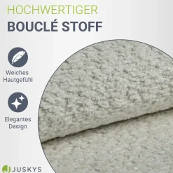 Boxspringbett Manitoba - Bouclé-Stoff Komfortables Boxspringbett 180 x 200 cm mit oder ohne Bettkasten