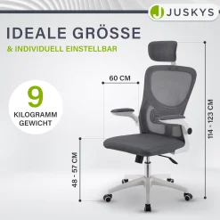 Bürostuhl Baltimore Ergonomischer Stuhl, höhenverstellbar mit Kopf- & Lendenstütze