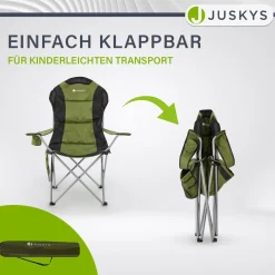Campingstuhl Lido Gepolsterter Klappstuhl mit Getränkehalter & Tasche