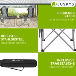 Campingstuhl Lido Gepolsterter Klappstuhl mit Getränkehalter & Tasche