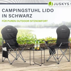 Campingstuhl Lido Gepolsterter Klappstuhl mit Getränkehalter & Tasche