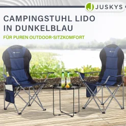 Campingstuhl Lido Gepolsterter Klappstuhl mit Getränkehalter & Tasche