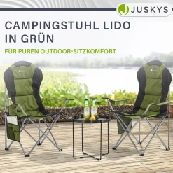 Campingstuhl Lido Gepolsterter Klappstuhl mit Getränkehalter & Tasche
