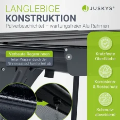 Carport 5x3 m - diverse Modelle Schützender Stellplatz mit Oberlicht und Regenrinne