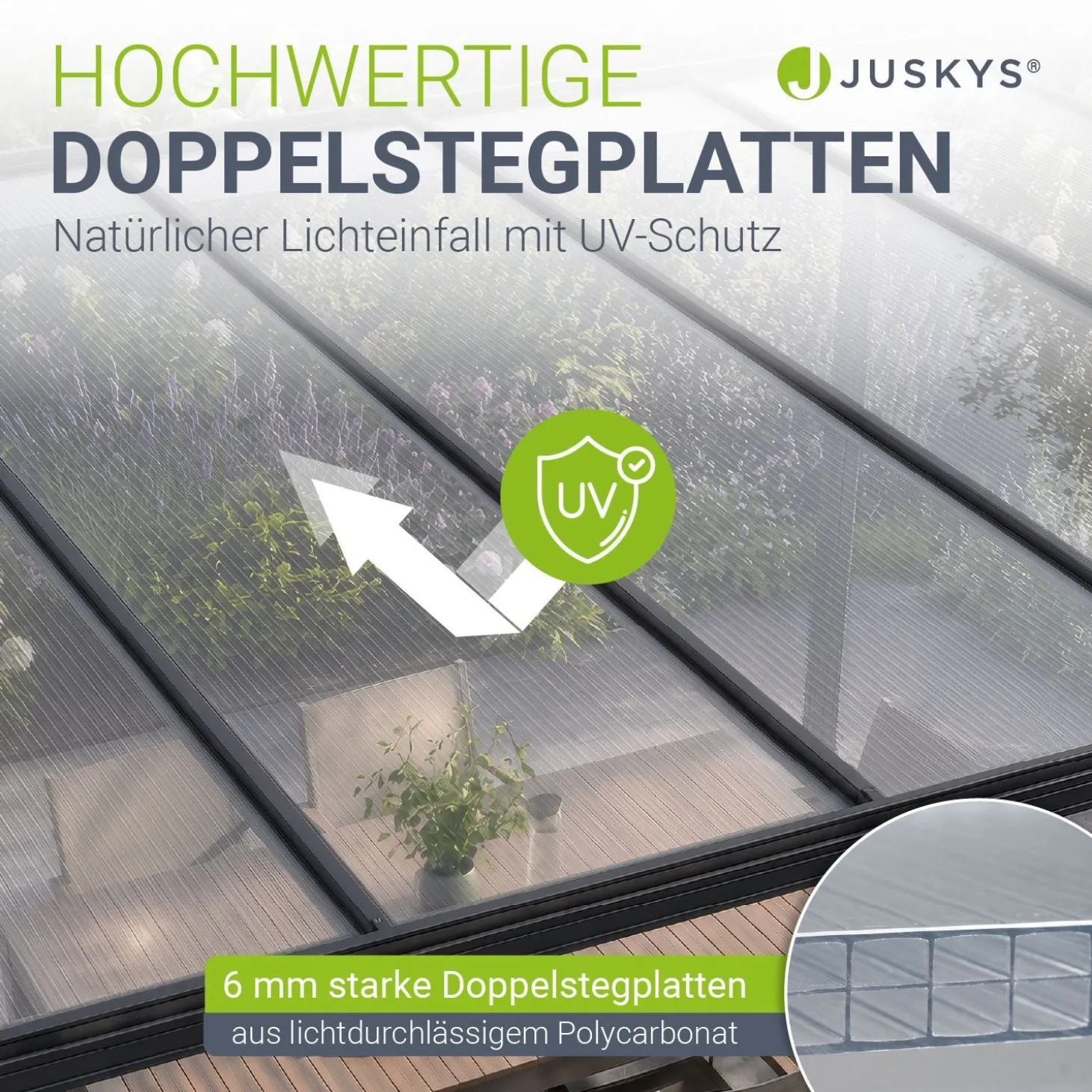 Carport 5x3 m - diverse Modelle Schützender Stellplatz mit Oberlicht und Regenrinne