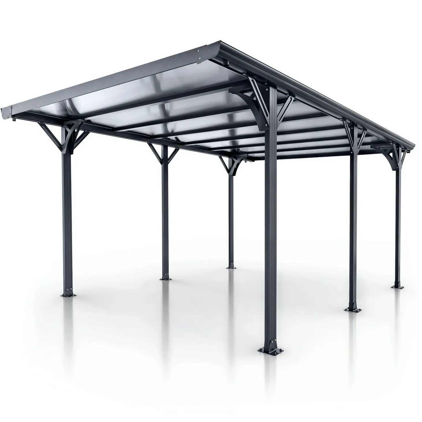 Carport 5x3 m - diverse Modelle Schützender Stellplatz mit Oberlicht und Regenrinne