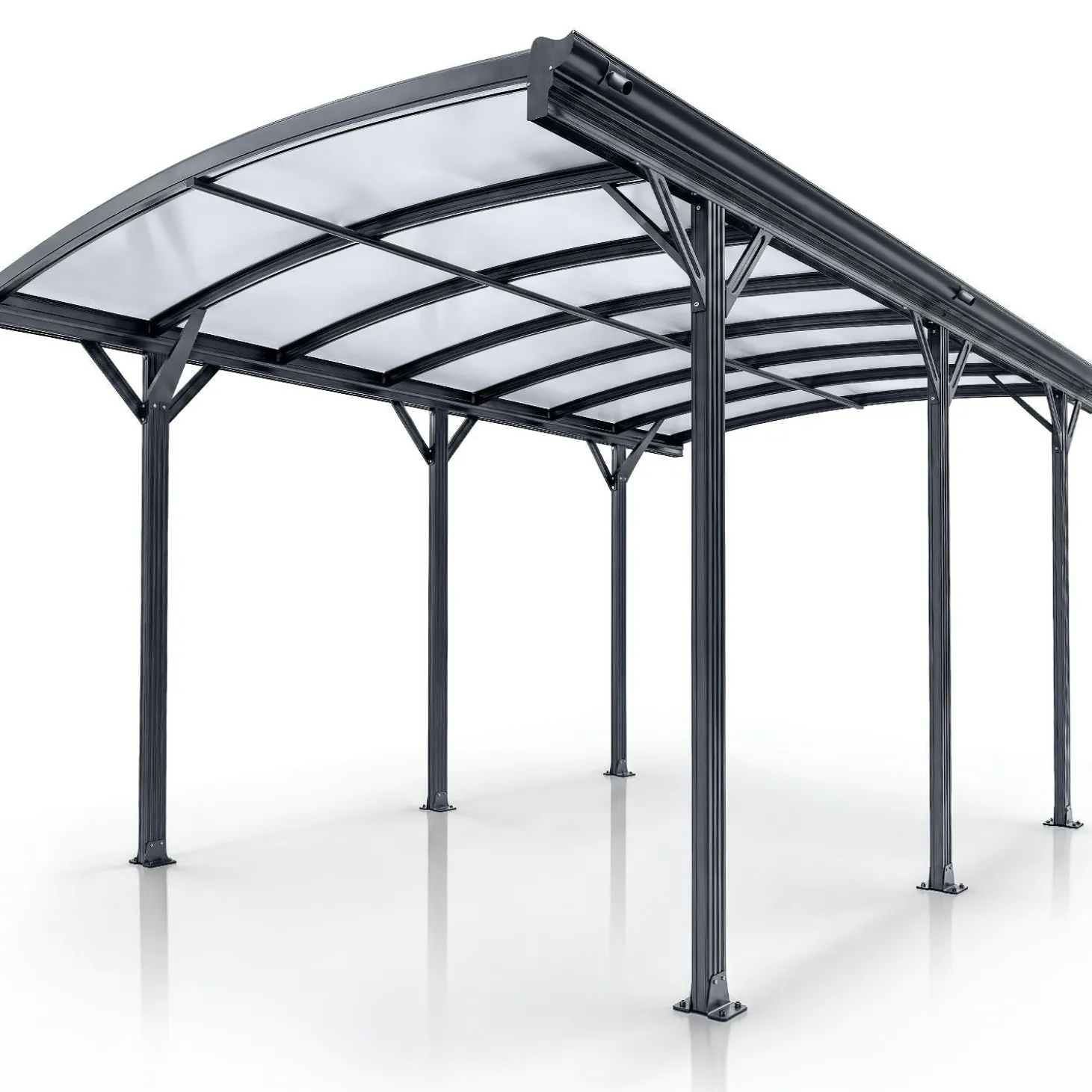 Carport 5x3 m - diverse Modelle Schützender Stellplatz mit Oberlicht und Regenrinne