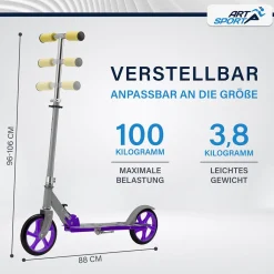 Cityroller - diverse Designs Scooter mit XXL Rädern, Fußständer, Hinterradreibungsbremse
