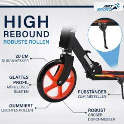 Cityroller - diverse Designs Scooter mit XXL Rädern, Fußständer, Hinterradreibungsbremse