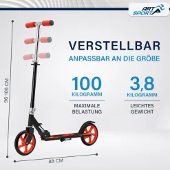 Cityroller - diverse Designs Scooter mit XXL Rädern, Fußständer, Hinterradreibungsbremse
