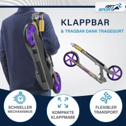 Cityroller - diverse Designs Scooter mit XXL Rädern, Fußständer, Hinterradreibungsbremse