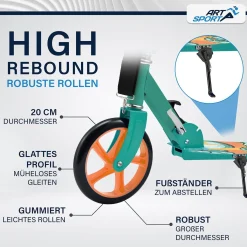 Cityroller - diverse Designs Scooter mit XXL Rädern, Fußständer, Hinterradreibungsbremse