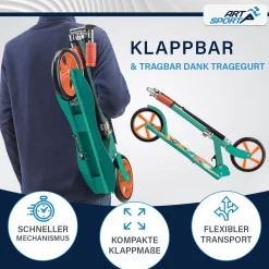 Cityroller - diverse Designs Scooter mit XXL Rädern, Fußständer, Hinterradreibungsbremse