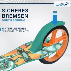 Cityroller - diverse Designs Scooter mit XXL Rädern, Fußständer, Hinterradreibungsbremse