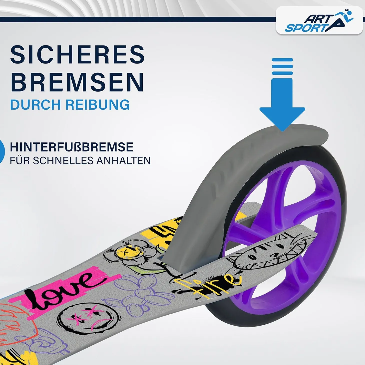 Cityroller - diverse Designs Scooter mit XXL Rädern, Fußständer, Hinterradreibungsbremse