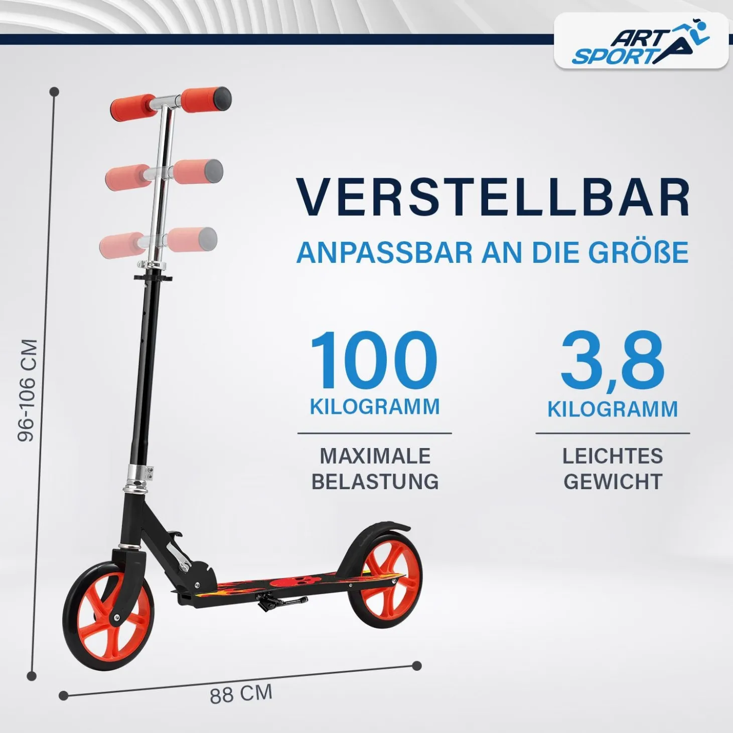 Cityroller - diverse Designs Scooter mit XXL Rädern, Fußständer, Hinterradreibungsbremse